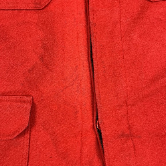 Vtg 60's Bemidji Woolen Mills MACKINAW Wool Cruiser Red HUNTING Jacket Coat 48 - Picture 5 of 16